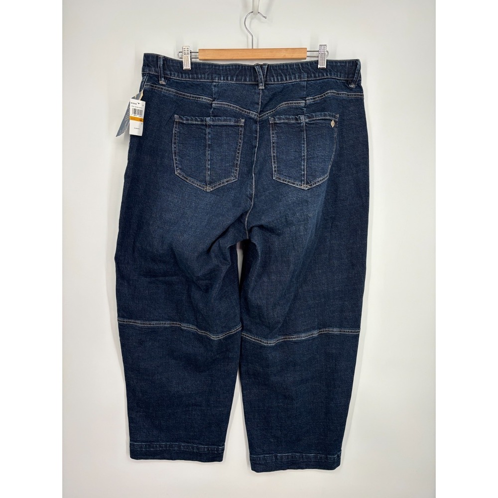 Democracy Jeans Plus 16W Blue Ab Solution Skyrise Barrel Leg New - Picture 3 of 11